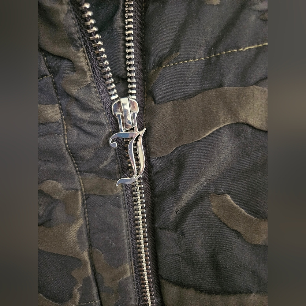 Juicy Couture Womens Camo Puffer Moto Jacket - M - Picture 6 of 8